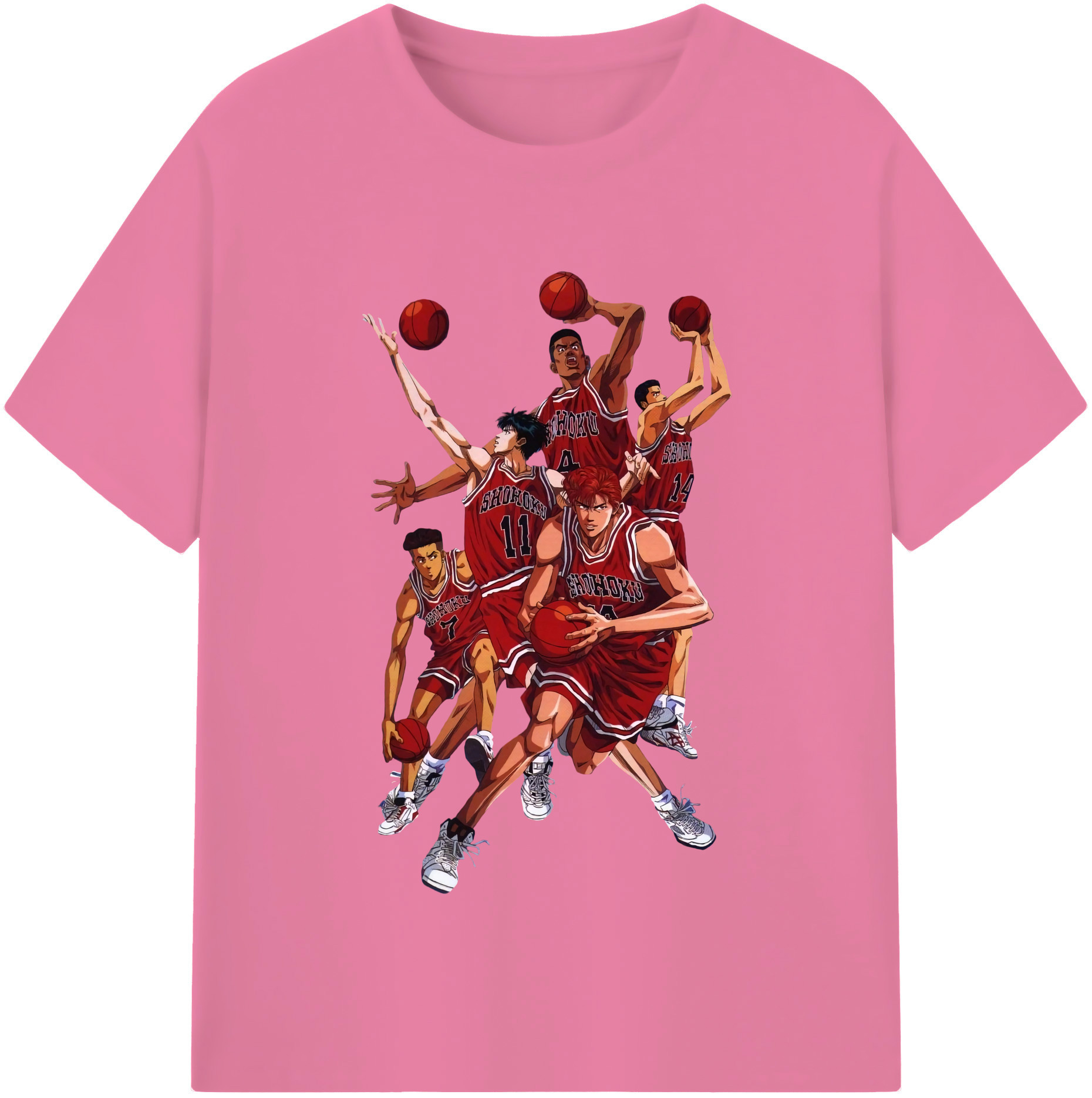 SLAM DUNK／スラムダンク 綿100％半袖Tシャツ（フロントプリント）
